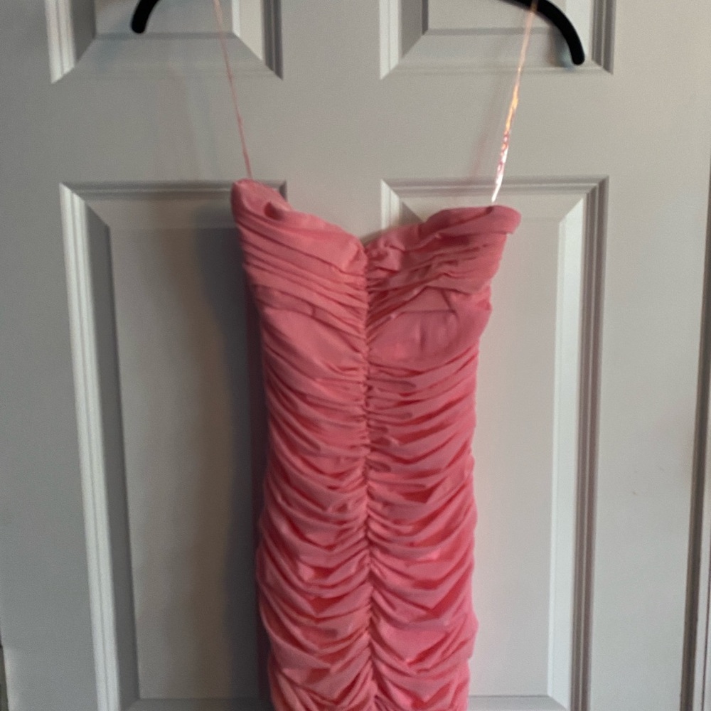 Princess Polly pink dress strapless